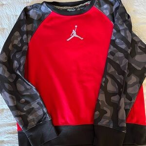 Jordan Red and Black Camo Sleeve Sweatshirt